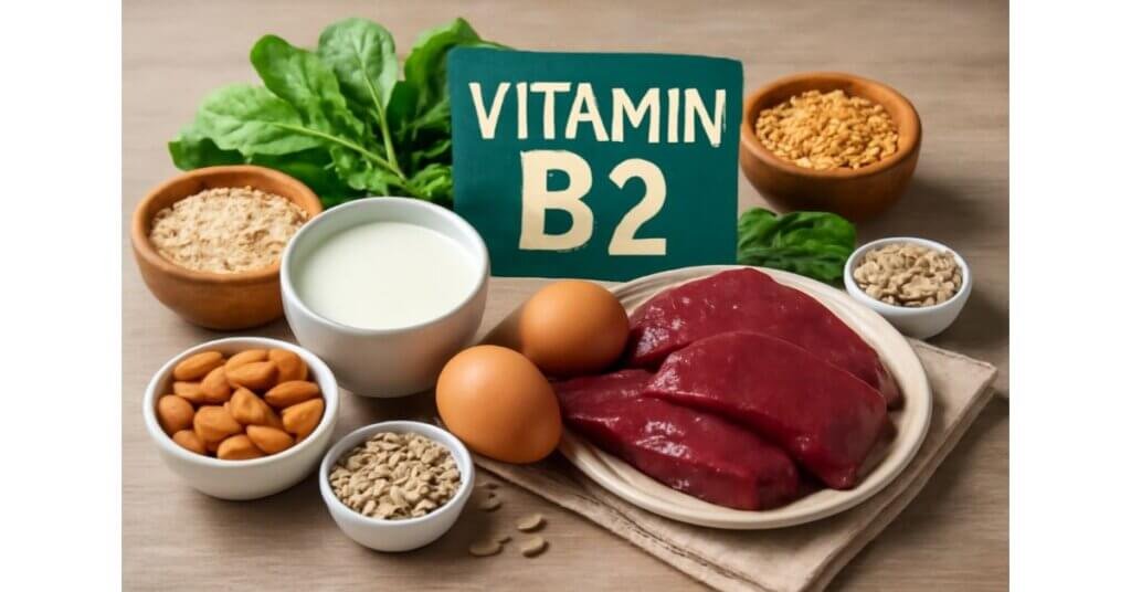 Alt Text mô tả hình ảnh rõ ràng và ngắn gọn, có từ khóa chính "Vitamin B2" mà không làm người đọc cảm thấy nhồi nhét từ khóa.