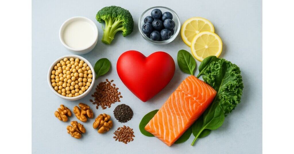 Các thực phẩm giàu dinh dưỡng hỗ trợ cân bằng Estrogen như cá hồi, đậu nành, hạt lanh, óc chó, việt quất, bông cải xanh và sữa giúp tim, xương, não khỏe mạnh.